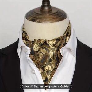 Elegant Gold Patterned Ascot Cravat